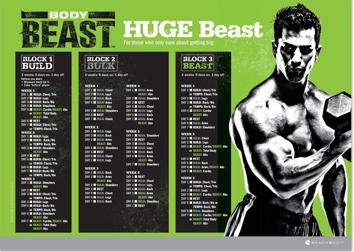 body beast workout sheets