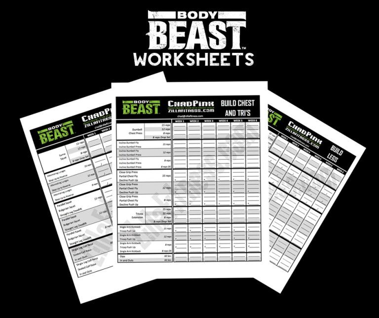 body beast workout sheets